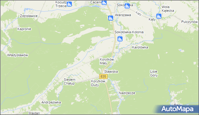 mapa Korytków Mały, Korytków Mały na mapie Targeo