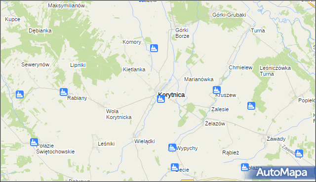mapa Korytnica powiat węgrowski, Korytnica powiat węgrowski na mapie Targeo