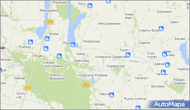 mapa Korzecznik-Szatanowo, Korzecznik-Szatanowo na mapie Targeo