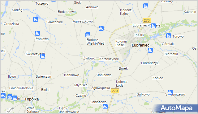 mapa Korzeszynek, Korzeszynek na mapie Targeo