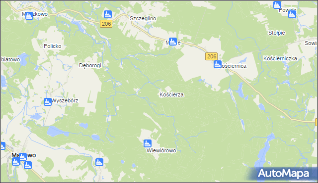mapa Kościerza, Kościerza na mapie Targeo