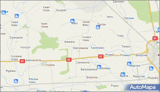 mapa Koserz, Koserz na mapie Targeo