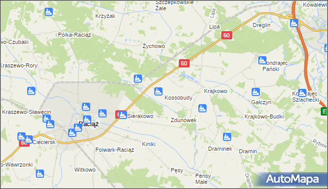 mapa Kossobudy, Kossobudy na mapie Targeo