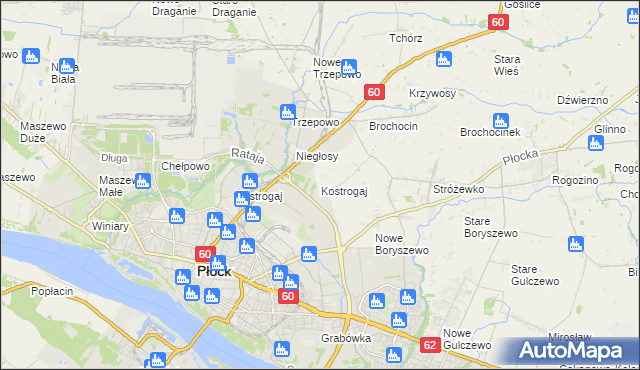 mapa Kostrogaj, Kostrogaj na mapie Targeo