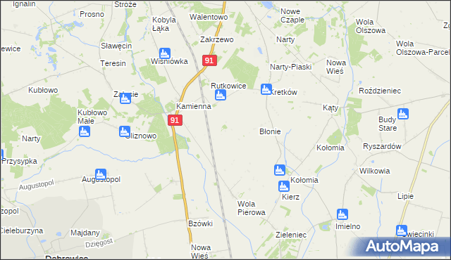 mapa Kostulin, Kostulin na mapie Targeo