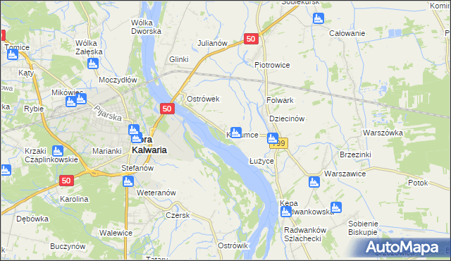 mapa Kosumce, Kosumce na mapie Targeo
