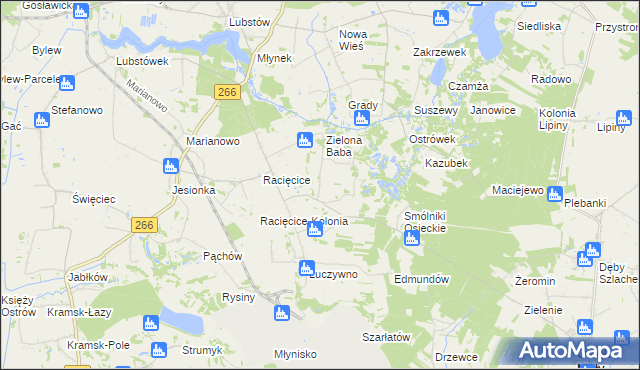 mapa Koszary gmina Sompolno, Koszary gmina Sompolno na mapie Targeo