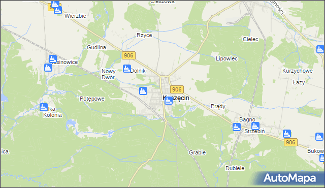 mapa Koszęcin powiat lubliniecki, Koszęcin powiat lubliniecki na mapie Targeo