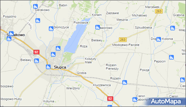 mapa Koszuty-Parcele, Koszuty-Parcele na mapie Targeo