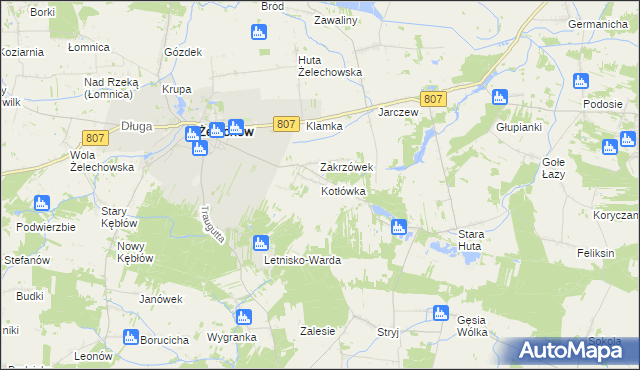 mapa Kotłówka gmina Żelechów, Kotłówka gmina Żelechów na mapie Targeo