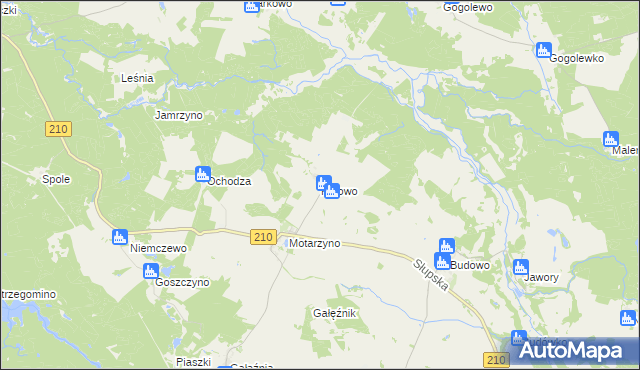 mapa Kotowo gmina Dębnica Kaszubska, Kotowo gmina Dębnica Kaszubska na mapie Targeo
