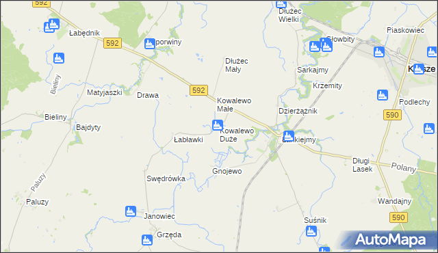 mapa Kowalewo Duże, Kowalewo Duże na mapie Targeo