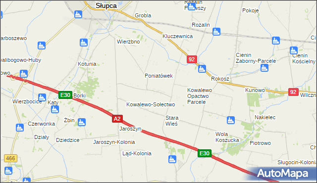 mapa Kowalewo-Opactwo, Kowalewo-Opactwo na mapie Targeo