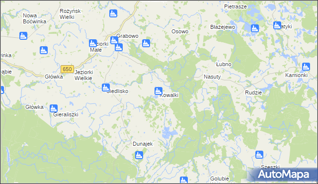 mapa Kowalki gmina Gołdap, Kowalki gmina Gołdap na mapie Targeo