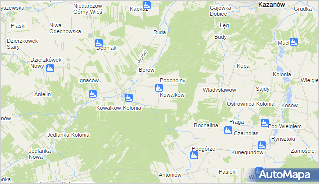 mapa Kowalków, Kowalków na mapie Targeo