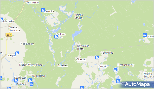mapa Kowalskie Błota, Kowalskie Błota na mapie Targeo