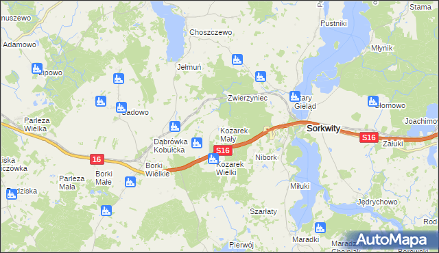 mapa Kozarek Mały, Kozarek Mały na mapie Targeo