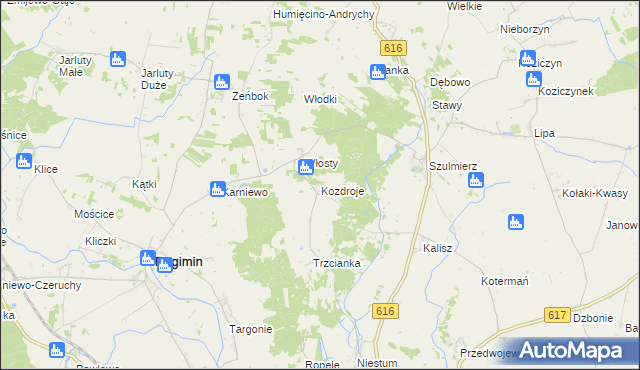mapa Kozdroje, Kozdroje na mapie Targeo