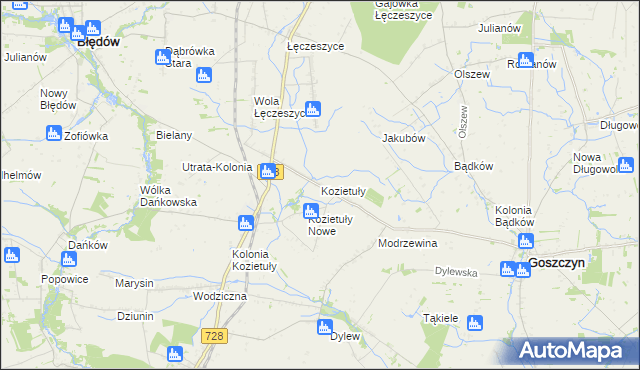 mapa Kozietuły, Kozietuły na mapie Targeo