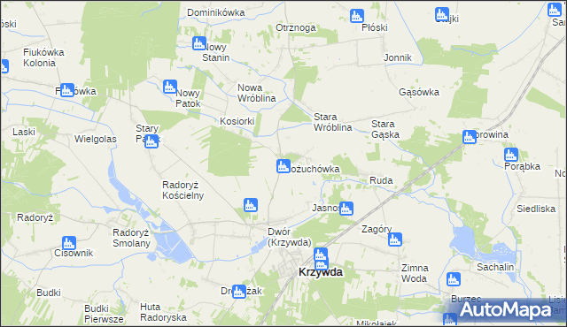 mapa Kożuchówka, Kożuchówka na mapie Targeo