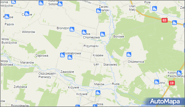 mapa Krasew, Krasew na mapie Targeo