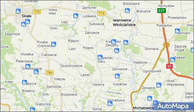 mapa Krasieniec Stary, Krasieniec Stary na mapie Targeo