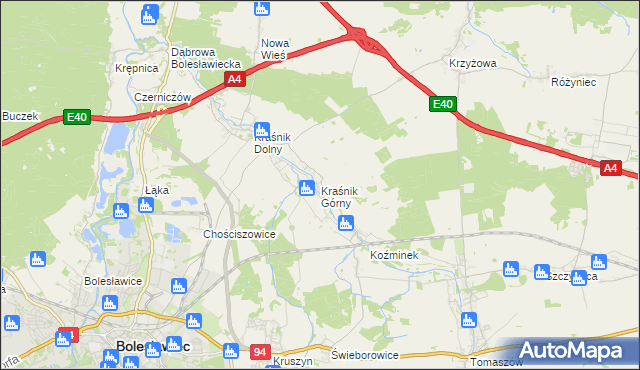 mapa Kraśnik Górny, Kraśnik Górny na mapie Targeo