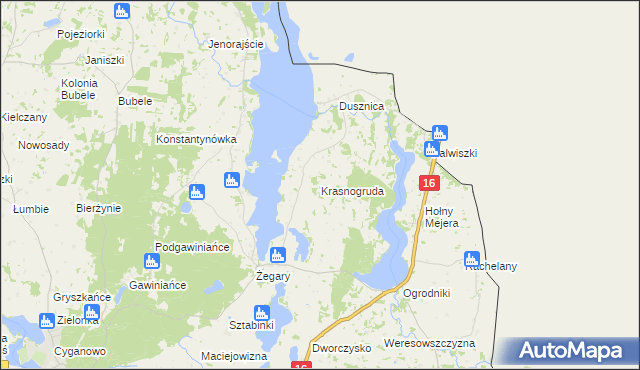 mapa Krasnogruda, Krasnogruda na mapie Targeo