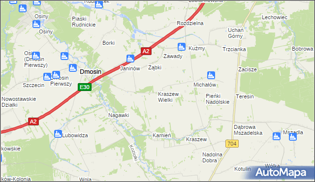 mapa Kraszew Wielki, Kraszew Wielki na mapie Targeo
