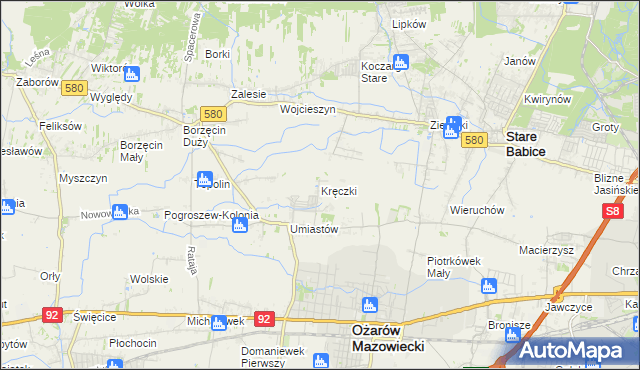 mapa Kręczki, Kręczki na mapie Targeo