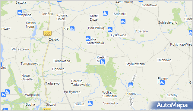 mapa Kretki Małe, Kretki Małe na mapie Targeo