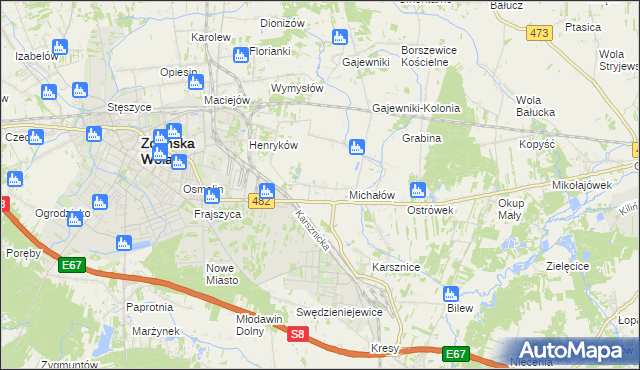 mapa Krobanów, Krobanów na mapie Targeo