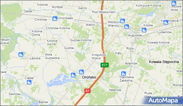 mapa Krogulcza Mokra, Krogulcza Mokra na mapie Targeo