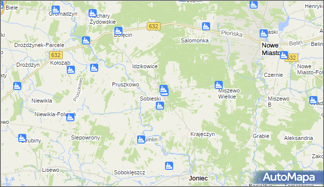 mapa Królewo gmina Joniec, Królewo gmina Joniec na mapie Targeo