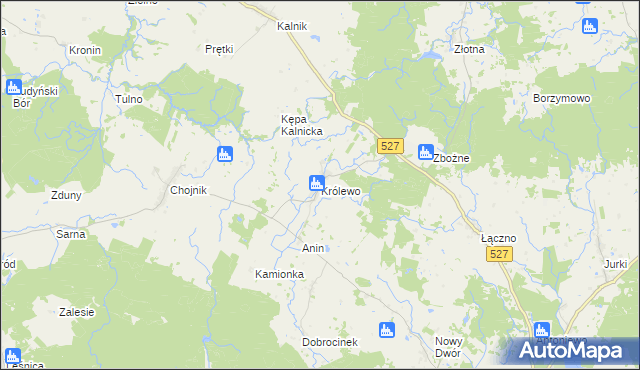 mapa Królewo gmina Morąg, Królewo gmina Morąg na mapie Targeo