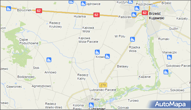 mapa Krowice, Krowice na mapie Targeo