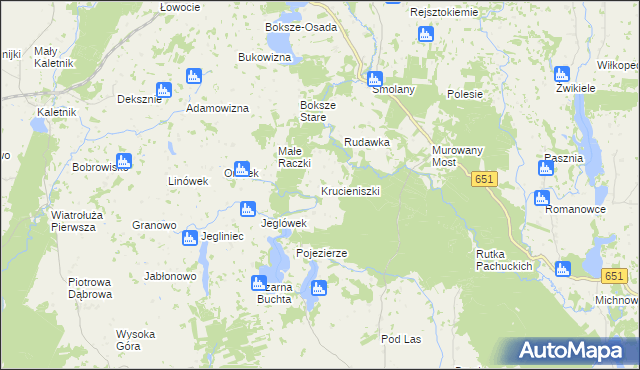 mapa Krucieniszki, Krucieniszki na mapie Targeo