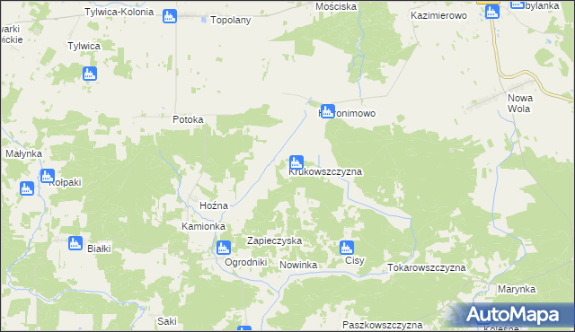mapa Krukowszczyzna gmina Michałowo, Krukowszczyzna gmina Michałowo na mapie Targeo