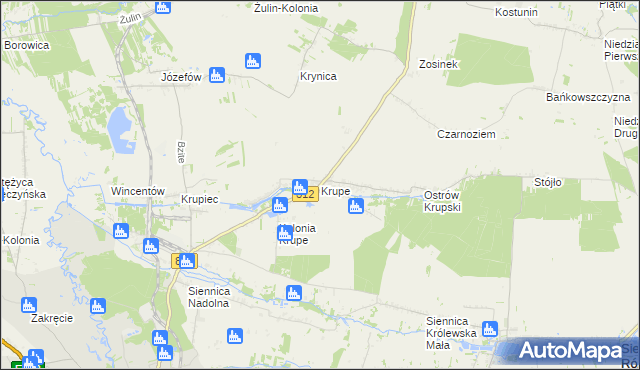 mapa Krupe, Krupe na mapie Targeo