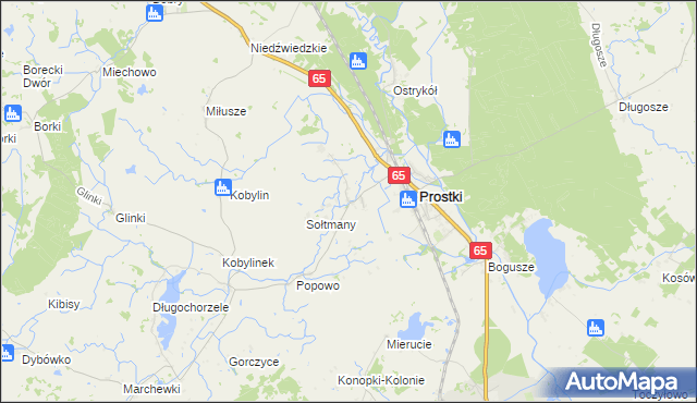 mapa Krupin gmina Prostki, Krupin gmina Prostki na mapie Targeo