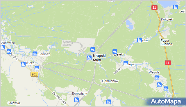 mapa Krupski Młyn, Krupski Młyn na mapie Targeo