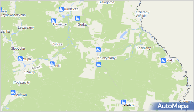 mapa Kruszyniany, Kruszyniany na mapie Targeo
