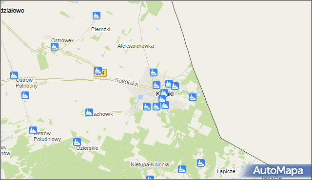 mapa Krynki powiat sokólski, Krynki powiat sokólski na mapie Targeo