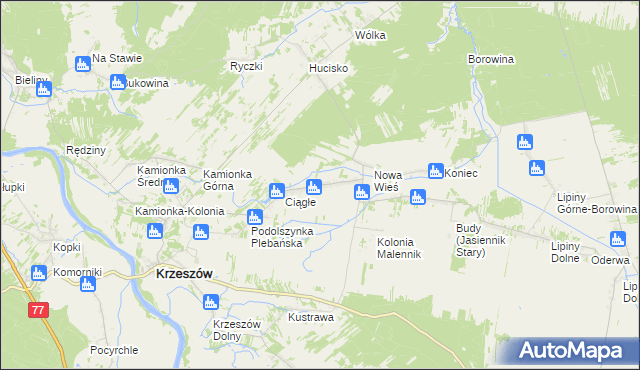 mapa Krzeszów Górny, Krzeszów Górny na mapie Targeo