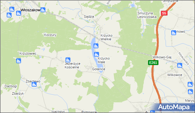 mapa Krzycko Małe, Krzycko Małe na mapie Targeo