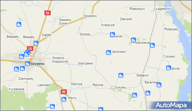 mapa Książ gmina Strzelno, Książ gmina Strzelno na mapie Targeo