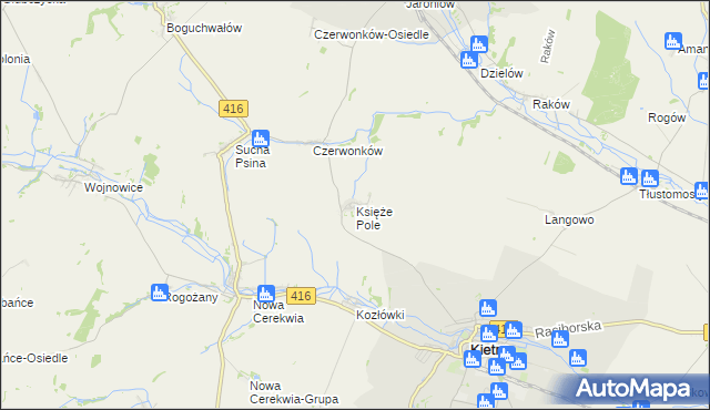 mapa Księże Pole, Księże Pole na mapie Targeo