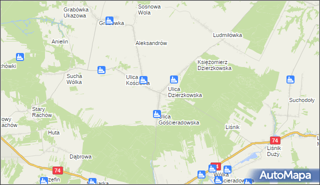 mapa Księżomierz, Księżomierz na mapie Targeo