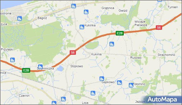 mapa Kukinia, Kukinia na mapie Targeo
