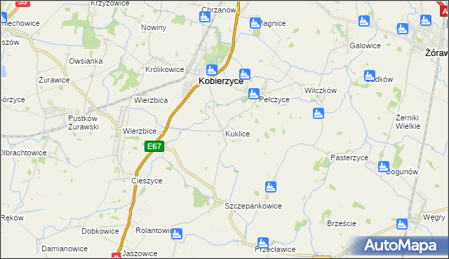 mapa Kuklice, Kuklice na mapie Targeo